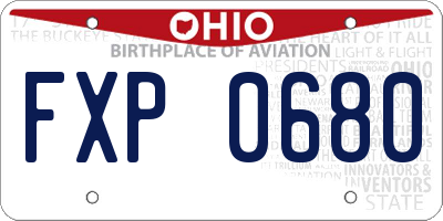 OH license plate FXP0680