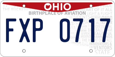 OH license plate FXP0717