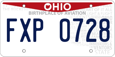 OH license plate FXP0728
