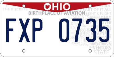 OH license plate FXP0735