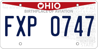 OH license plate FXP0747