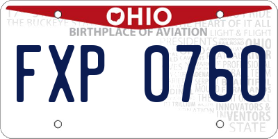 OH license plate FXP0760