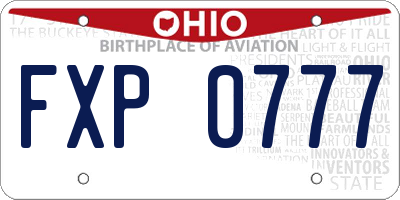 OH license plate FXP0777