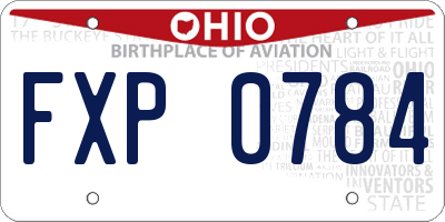 OH license plate FXP0784