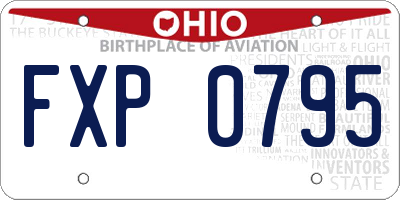 OH license plate FXP0795