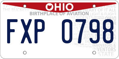 OH license plate FXP0798