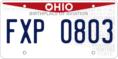 OH license plate FXP0803