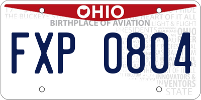 OH license plate FXP0804