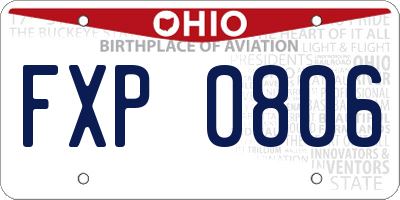 OH license plate FXP0806