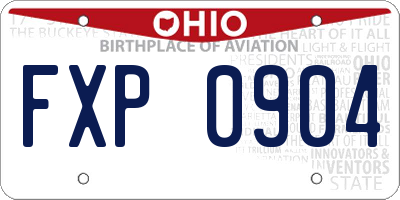 OH license plate FXP0904