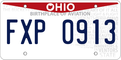 OH license plate FXP0913