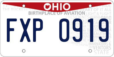 OH license plate FXP0919