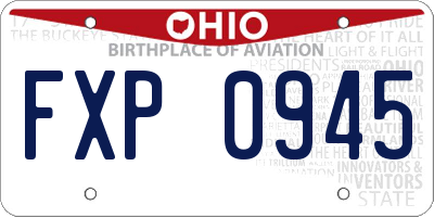 OH license plate FXP0945