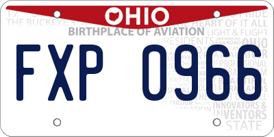 OH license plate FXP0966