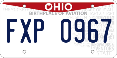 OH license plate FXP0967