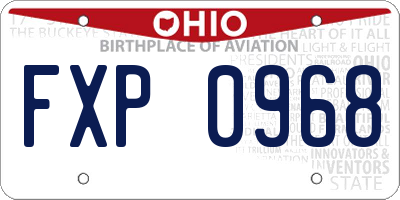 OH license plate FXP0968