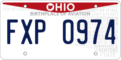 OH license plate FXP0974
