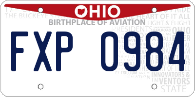 OH license plate FXP0984