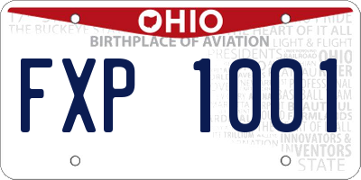 OH license plate FXP1001