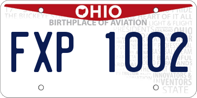 OH license plate FXP1002