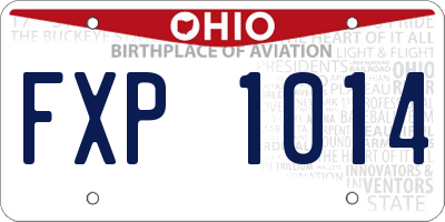 OH license plate FXP1014