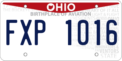 OH license plate FXP1016