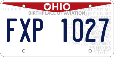 OH license plate FXP1027