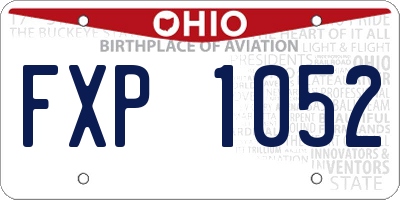 OH license plate FXP1052
