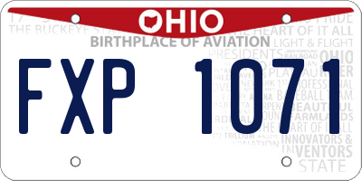 OH license plate FXP1071