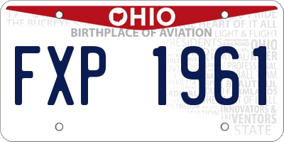 OH license plate FXP1961