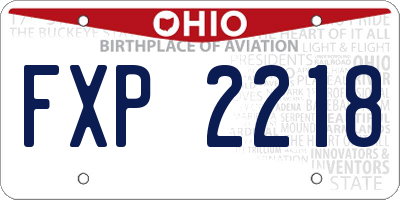 OH license plate FXP2218
