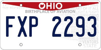 OH license plate FXP2293