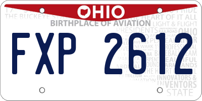 OH license plate FXP2612