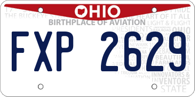 OH license plate FXP2629