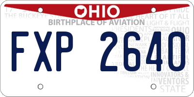 OH license plate FXP2640