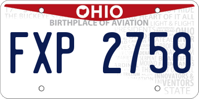 OH license plate FXP2758