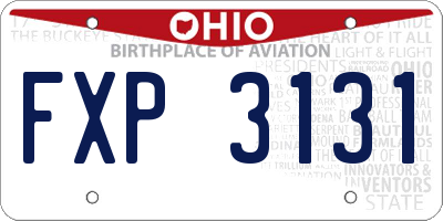 OH license plate FXP3131