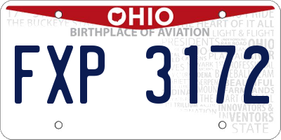 OH license plate FXP3172