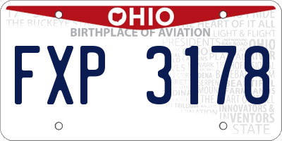 OH license plate FXP3178