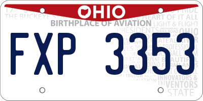 OH license plate FXP3353