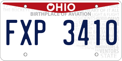 OH license plate FXP3410
