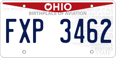 OH license plate FXP3462
