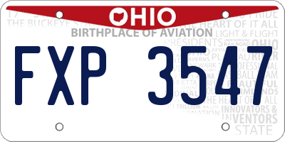 OH license plate FXP3547