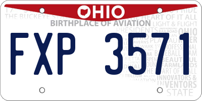 OH license plate FXP3571