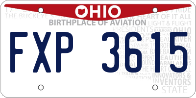 OH license plate FXP3615