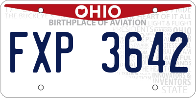 OH license plate FXP3642