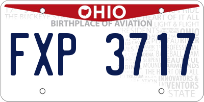 OH license plate FXP3717