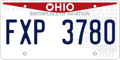 OH license plate FXP3780