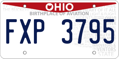 OH license plate FXP3795