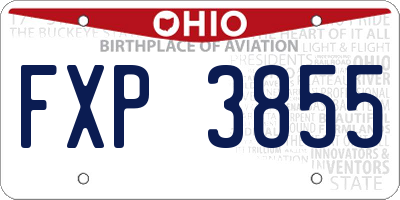 OH license plate FXP3855